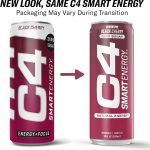 C4 Smart Energy Drink - Sugar Free Performance Fuel & Nootropic Brain Booster, Coffee Substitute or Alternative | Peach Mango Nectar 12 Oz - 12 Pack - Image 4